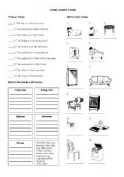 English Worksheet: home sweet home