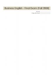 English Worksheet: Business English Crossword Quiz