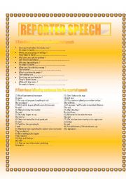 English Worksheet: REPORTED SPEECH