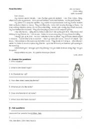 English Worksheet: Reading - 6th grade (3 pages) - test