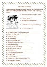 English Worksheet: Checking Vocabulary