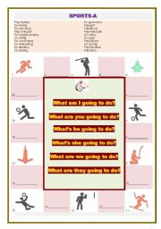 English Worksheet: Game in pairs. Sports (2 pages)