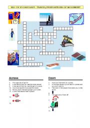 Travel and prepositions of movement crossword