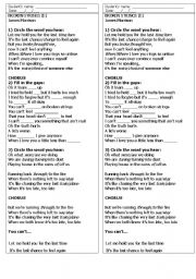 English Worksheet: SONG - BROKEN STRINGS - JAMES MORRISON