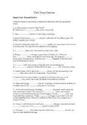 English Worksheet: verb tenses