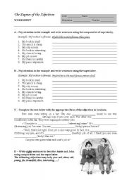 English Worksheet: degrees of the adjectives