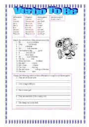 English Worksheet: Verb to be