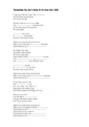 English Worksheet: Sometimes you cant make it on your own