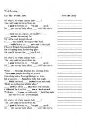 English worksheet: music