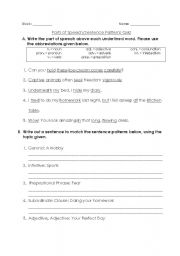 English Worksheet: Parts of Speech Quiz