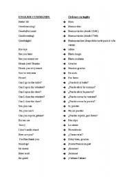 English worksheet: Commands