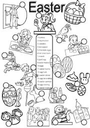 English Worksheet: Easter BW version