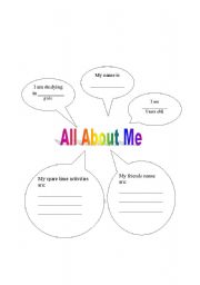 English Worksheet: All About Me
