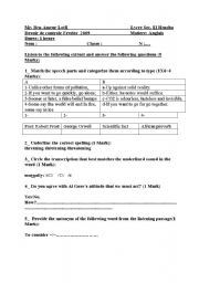 English worksheet: a test