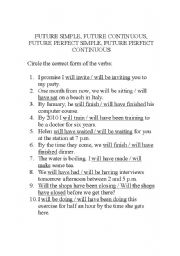 English Worksheet: future tenses