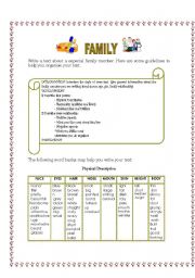 WRITING TASK- FAMILY 