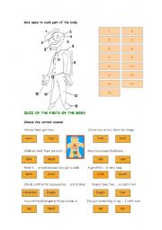 English worksheet: Parts of the body