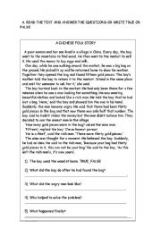 English Worksheet: answering comprehension questions about reading  