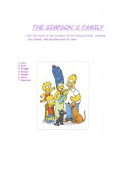 English worksheet: Simpsons family