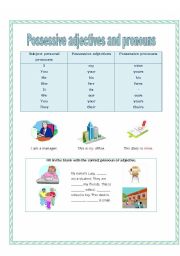 English Worksheet: Possessive adjectives and pronouns
