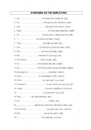 English Worksheet: exercices simple past