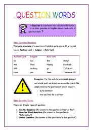 English Worksheet: Question Words