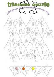 English worksheet: abc triangle puzzle