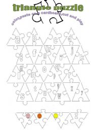 English Worksheet: abc triangle puzzle