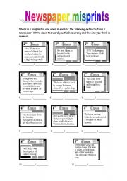 English Worksheet: NEWSPAPERS / MASS MEDIA (2/2)