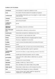 English Worksheet: business words and how to write a commercial letter