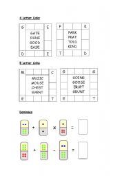 English Worksheet: Maths and English Puzzles