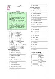 English Worksheet: To Be 