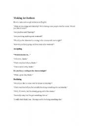 English Worksheet: making invitations