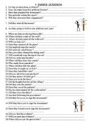 English Worksheet: PASSIVES  questions advanced ones