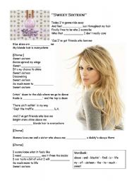 English Worksheet: Sweet sixteen by Hillary Duff