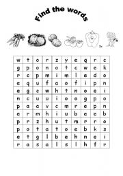 English worksheet: Find the hidden words!