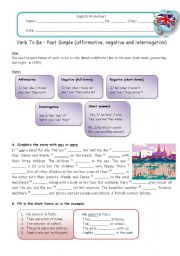 English Worksheet: Verb to be - Past Simple