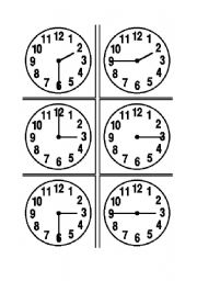 English Worksheet: clock cards 2