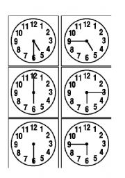 English Worksheet: clock cards 3