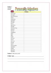 English Worksheet: Personality adjectives