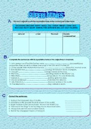 English Worksheet: SUPERLATIVES