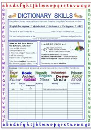 English Worksheet: Dictionary skills