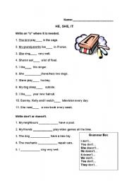 English Worksheet: 3rd person singular S