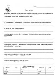 English worksheet: Simple Past Negative Form