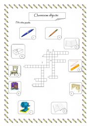 English Worksheet: School objects