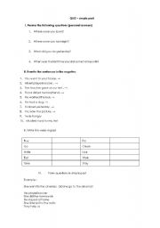 English worksheet: QUIZ  simple past