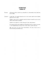 English worksheet: Inventing Robots