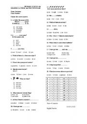 English worksheet: quiz