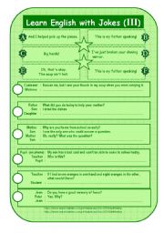 English Worksheet: Learn English with Jokes (3)