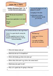 English Worksheet: Reading Comprehension / Guided Writing Task-Thank you note/3 pages